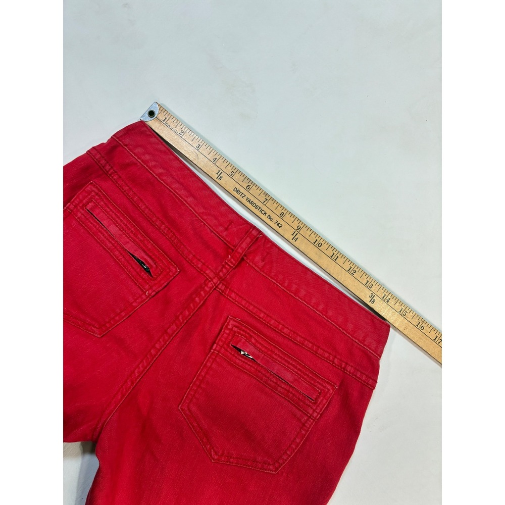 Free People‎ Red Cargo Pants Womens Size 28 Zipper Pockets Moto Style - Picture 12 of 12